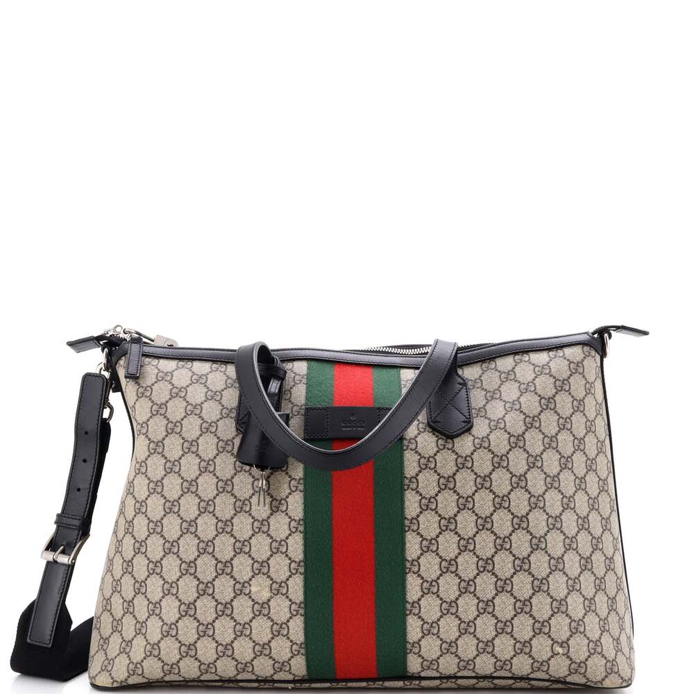 Gucci Web Duffle Bag Gg Coated Canvas #270438G12B